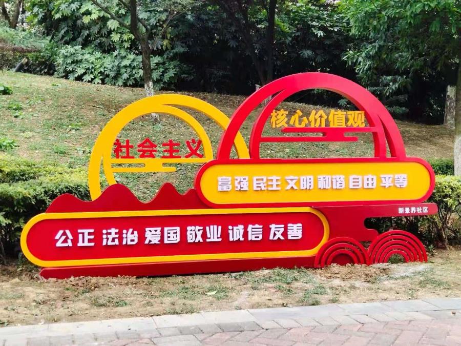 社会主义核心价值观-创文明城市标识标牌展示 